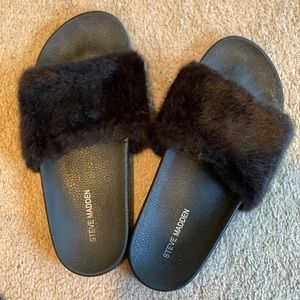Steve Madden Faux Fur slide